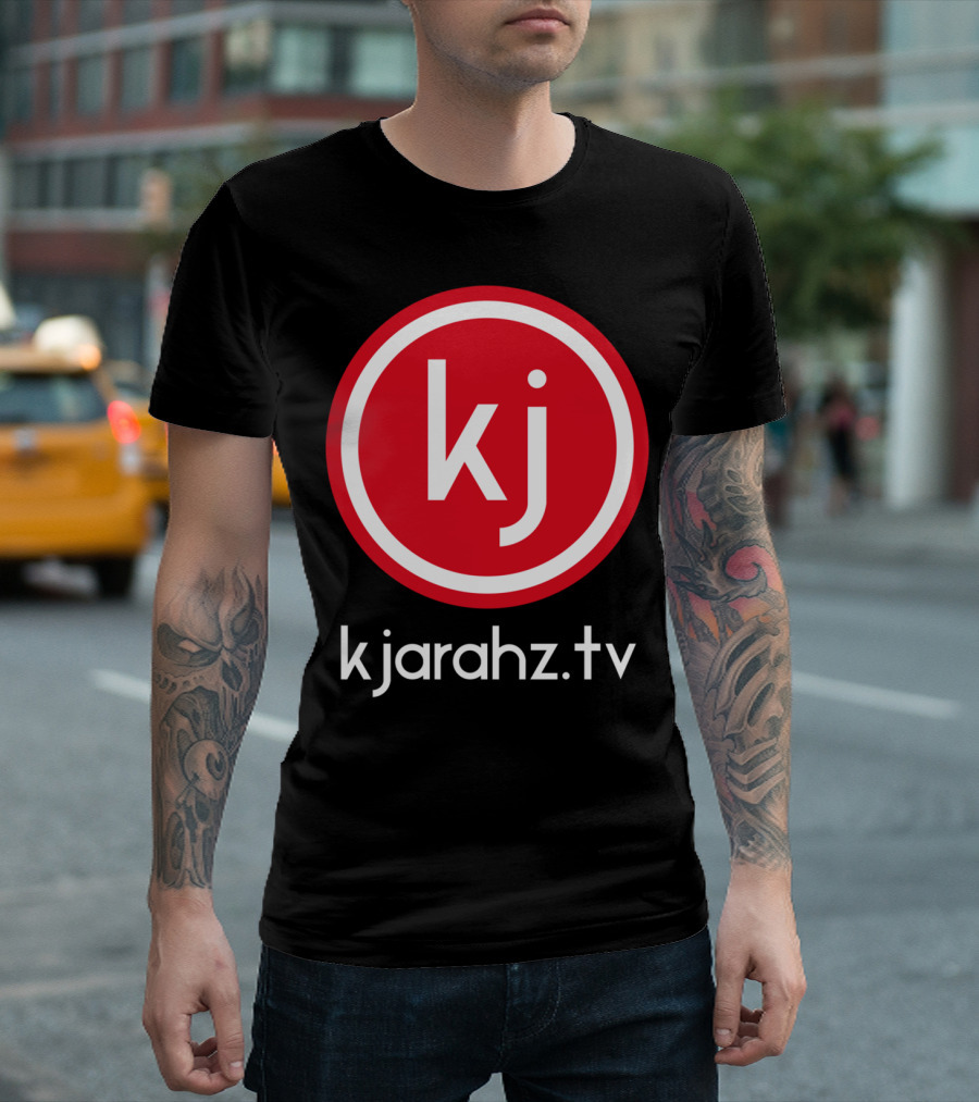 Kjarahz.TV Red Circle Logo kj Text T-Shirt