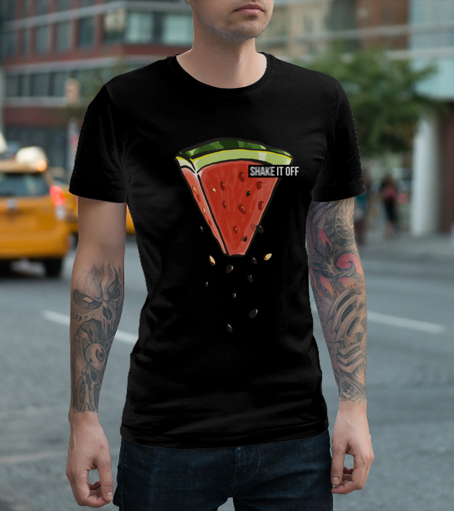 Shake It Off Watermelon Slice with Falling Seeds T-Shirt