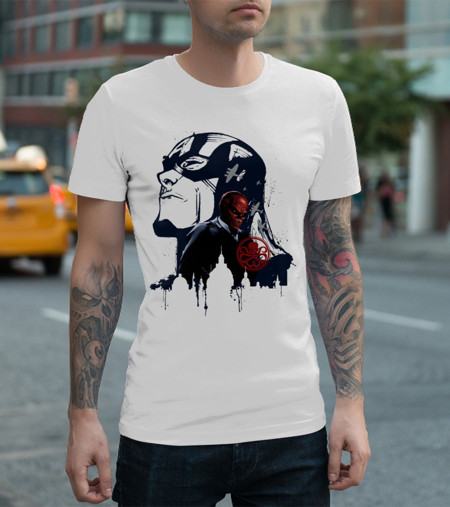 Red Skull Captain America Hydra Planes Showdown T-Shirt