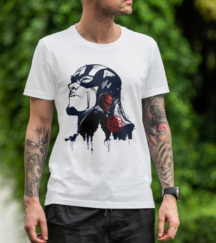 Red Skull Captain America Hydra Planes Showdown T-Shirt