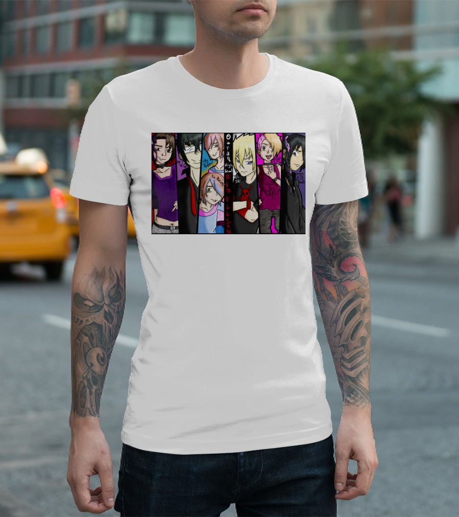 Ouran High School Rebellion Characters With Colorful Backgrounds And Outfits T-Shirt