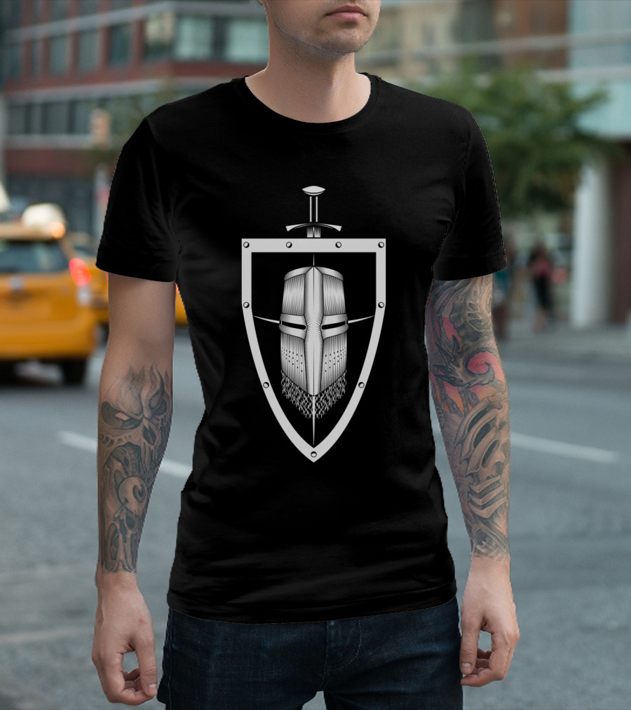 Knight Medieval Shield and Helmet T-Shirt