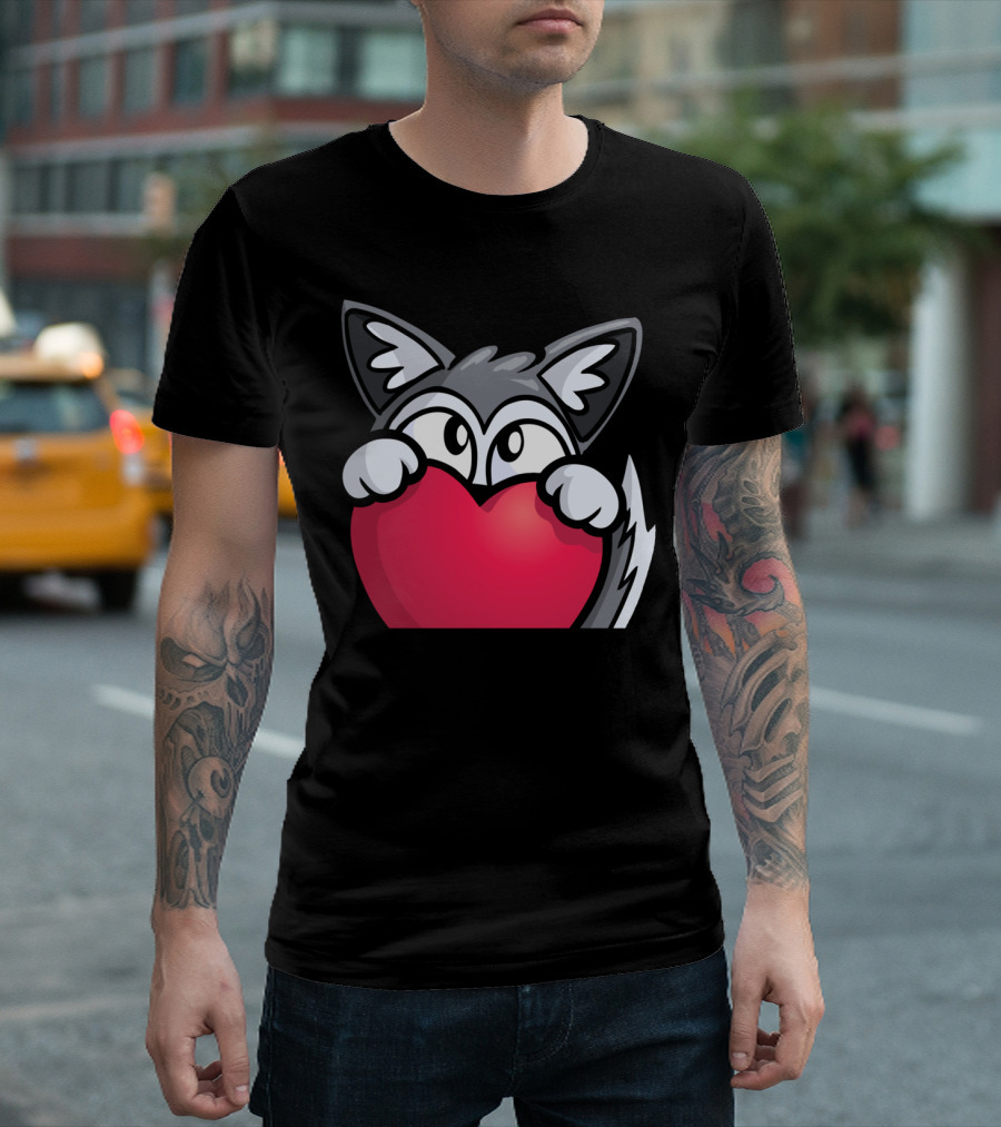 Lokenplays Emote Collection 1 Jumbo LokenpL Heart Hugging Fox T-Shirt
