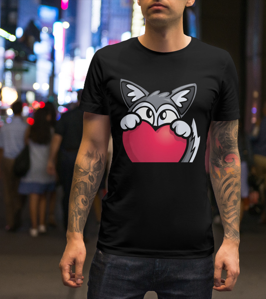 Lokenplays Emote Collection 1 Jumbo LokenpL Heart Hugging Fox T-Shirt