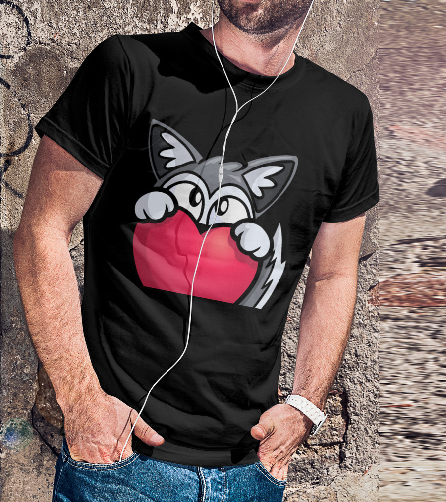 Lokenplays Emote Collection 1 Jumbo LokenpL Heart Hugging Fox T-Shirt