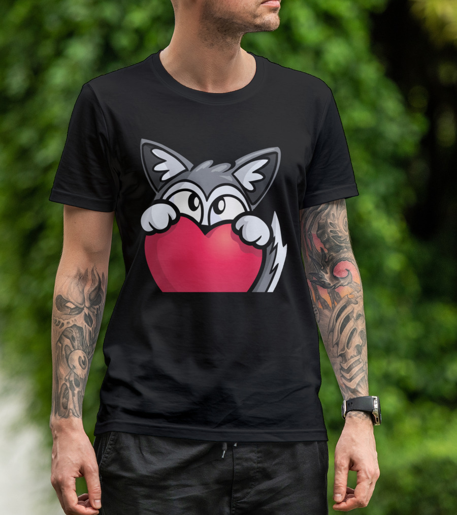 Lokenplays Emote Collection 1 Jumbo LokenpL Heart Hugging Fox T-Shirt