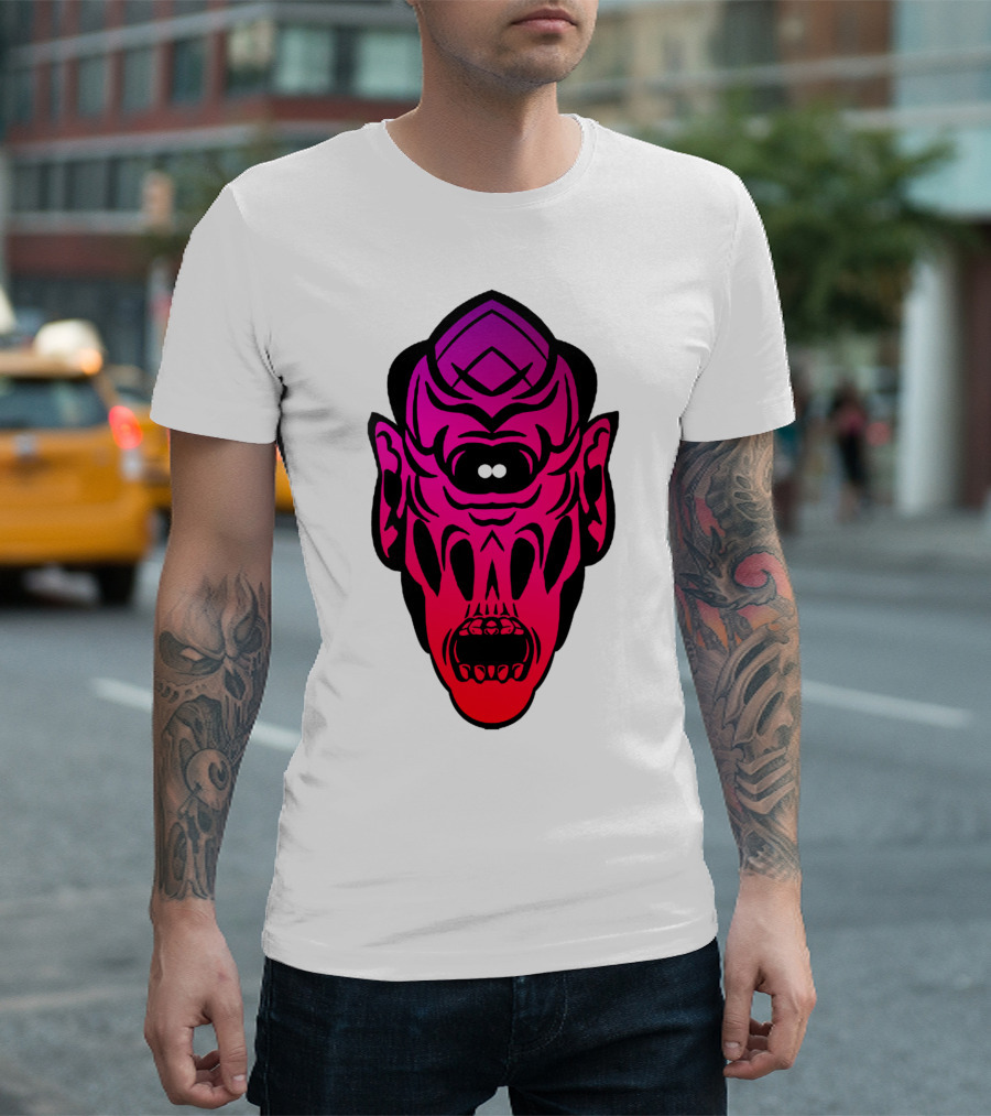 Outer Being Psychedelic Skull Mask T-Shirt