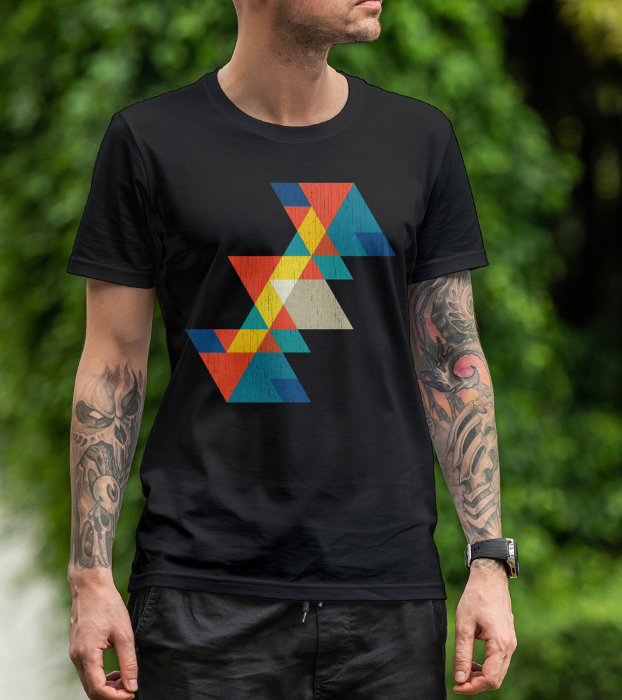 Mounting Summer Memories Geometric Triangle T-Shirt