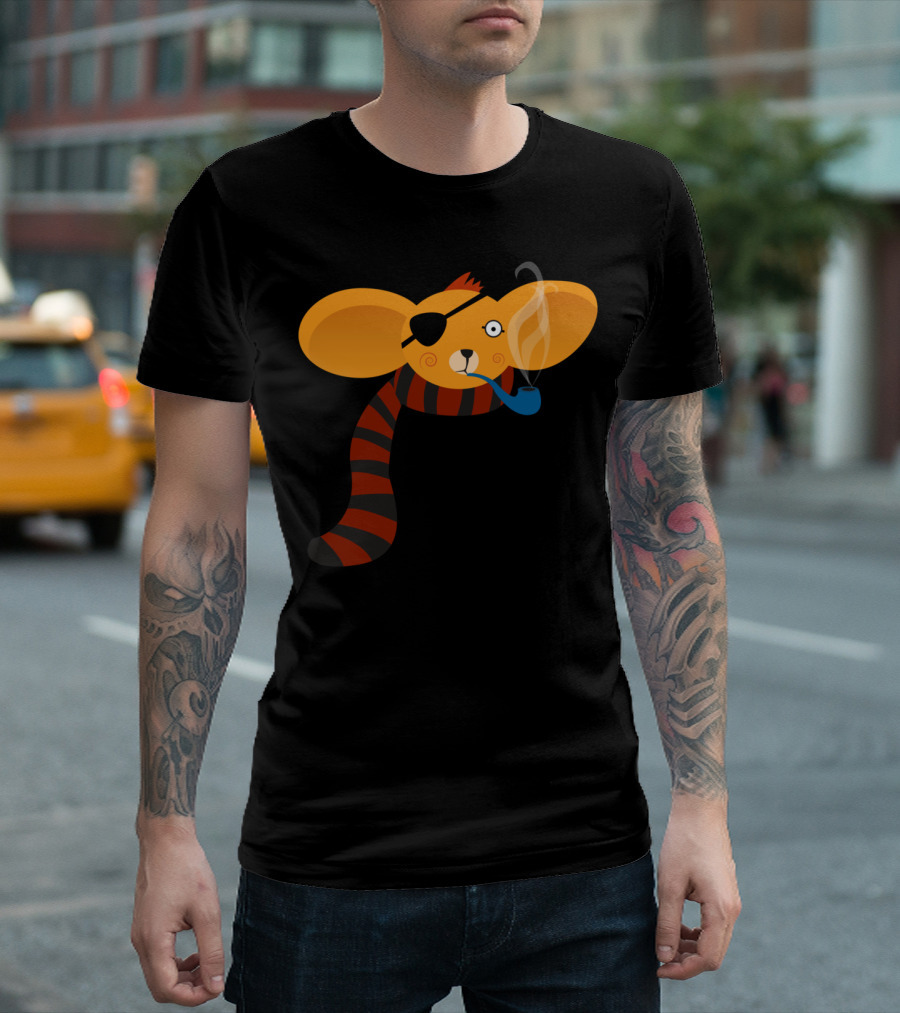 Koala Pirate Smoking Pipe Ears Scarf T-Shirt