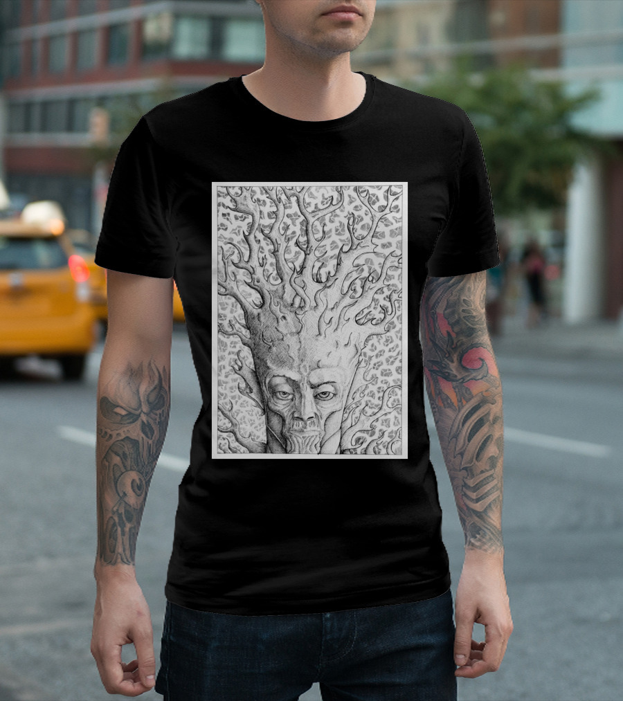 Kodama Squidmonkey Tree Spirit Entwined With Nature Elements T-Shirt