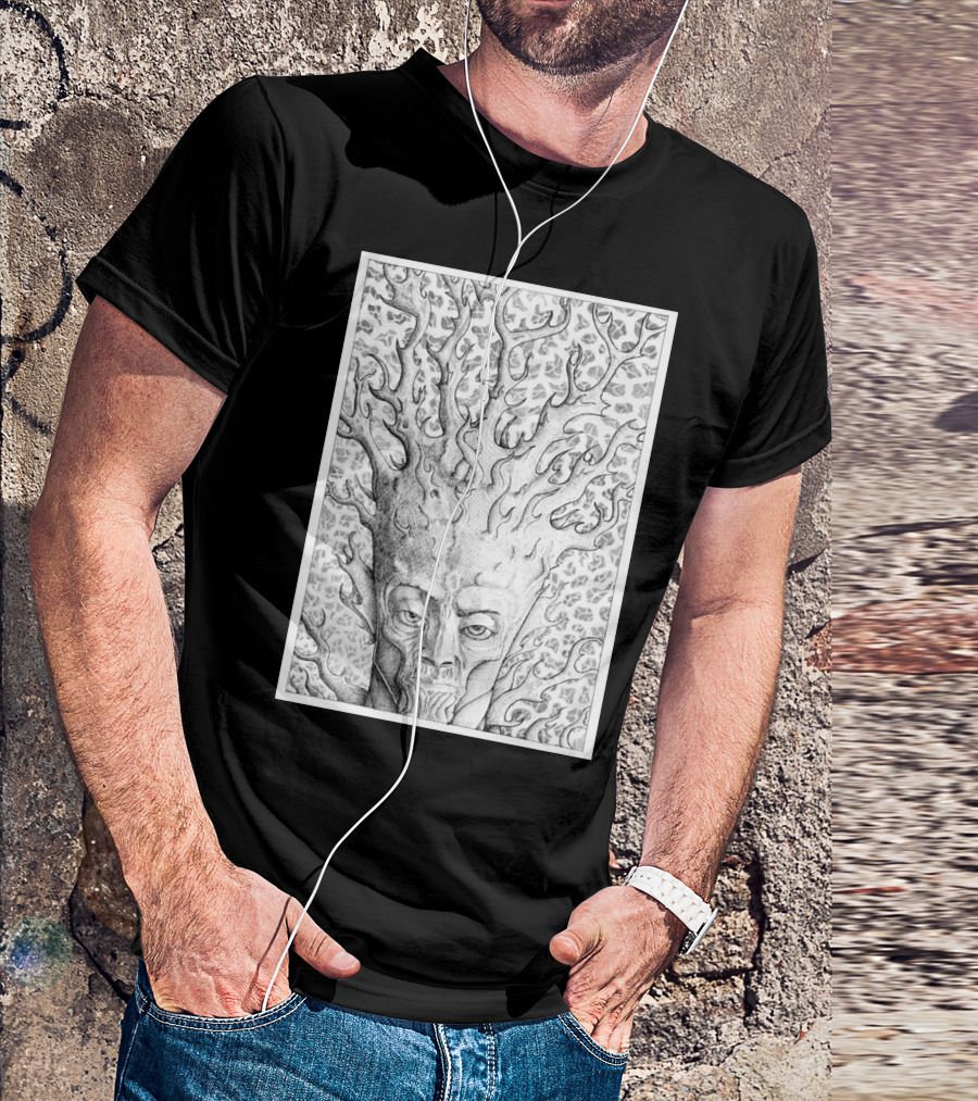 Kodama Squidmonkey Tree Spirit Entwined With Nature Elements T-Shirt