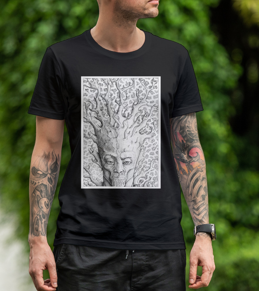 Kodama Squidmonkey Tree Spirit Entwined With Nature Elements T-Shirt