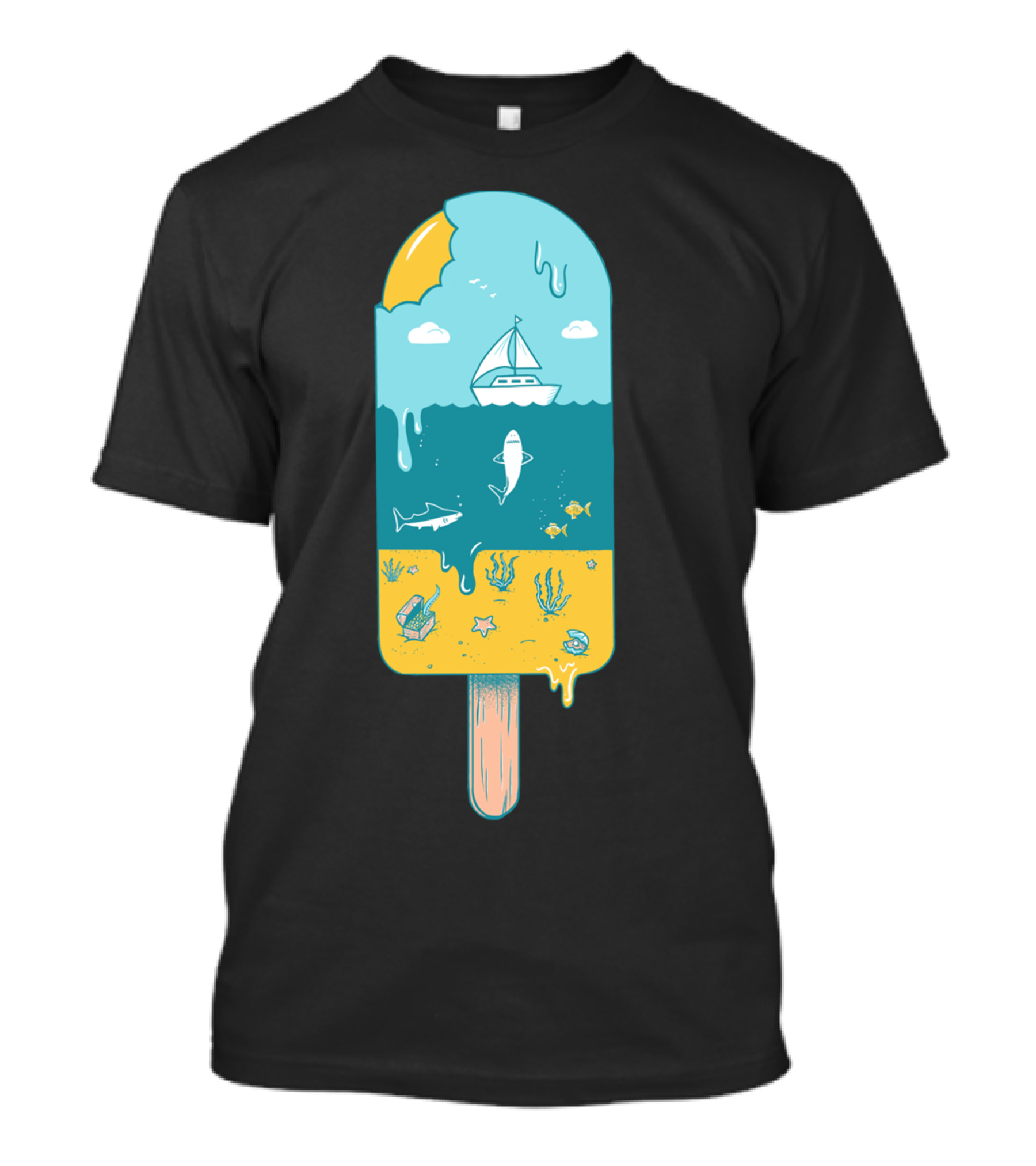 Melted Landscape Ice Cream Ocean Adventure T-Shirt