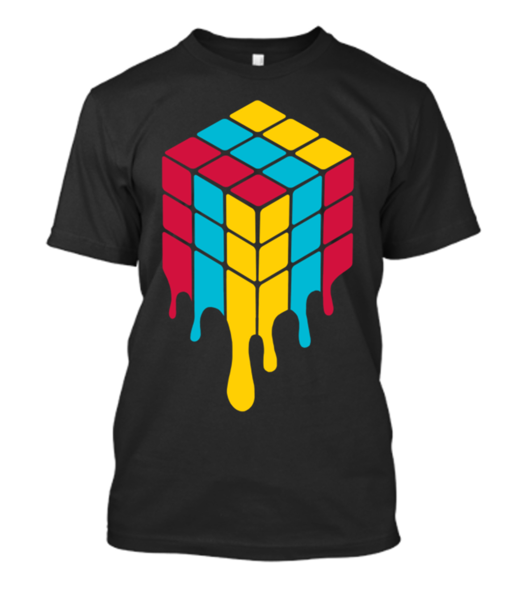 Melting Colors Dripping Cube Red Yellow Blue T-Shirt