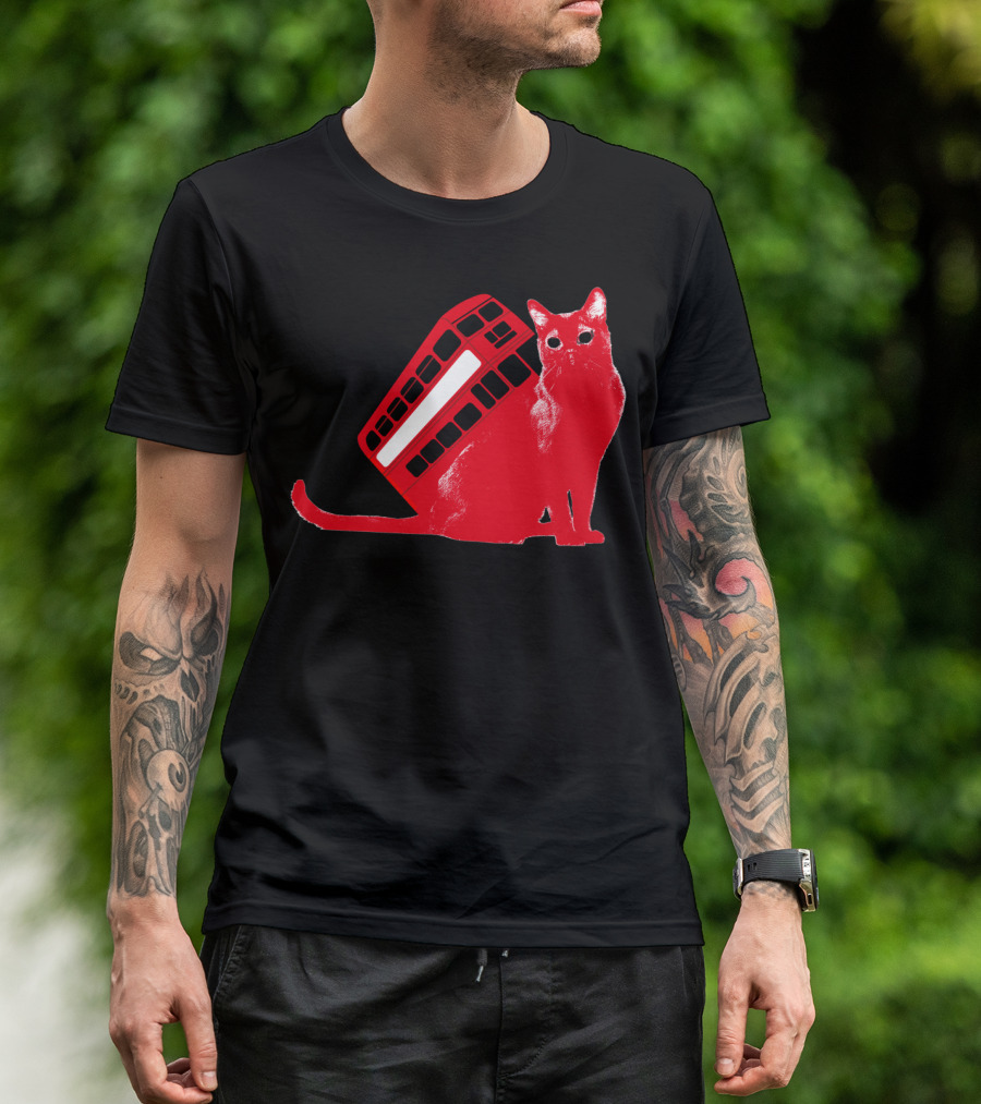 LONDON CATBUS RED DOUBLE-DECKER CAT IMAGE T-Shirt
