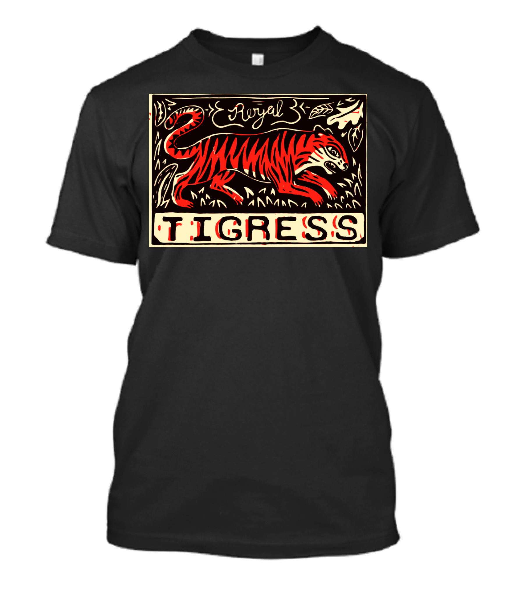 Tigress Royal Linocut Print T-Shirt