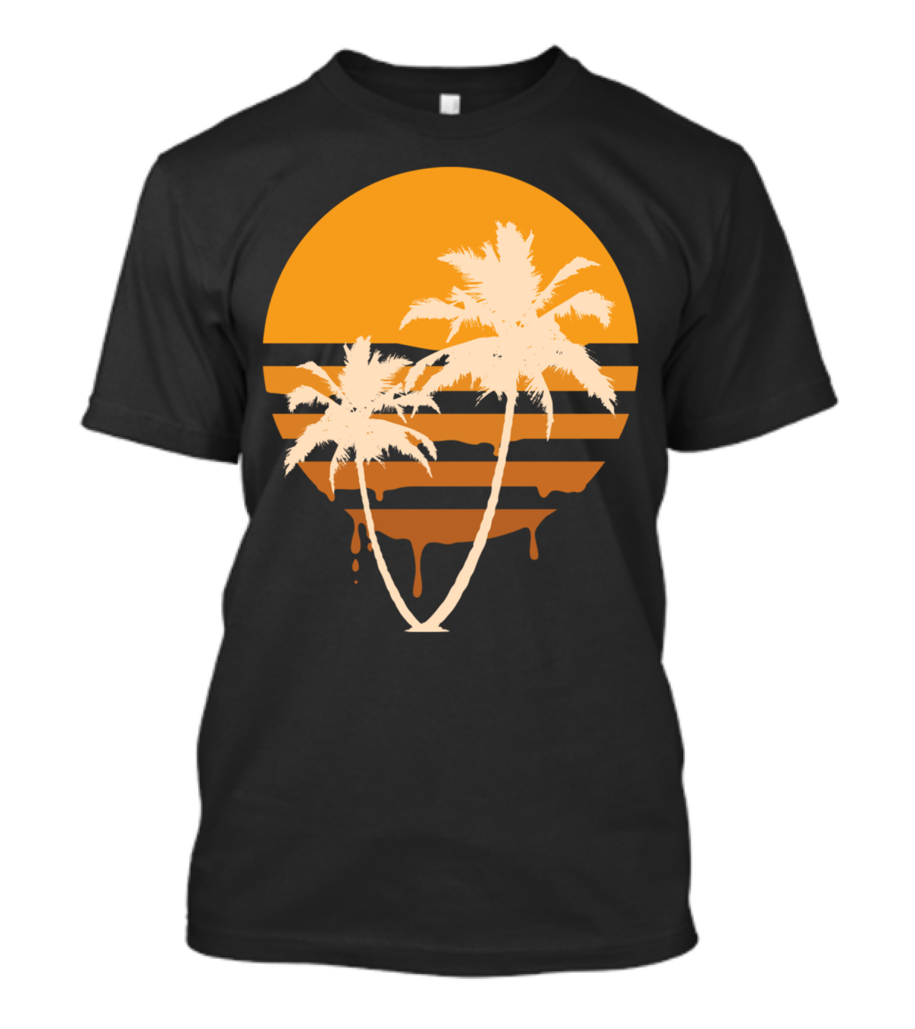 Melty Summer Ven Orange Sunset Palm Trees T-Shirt