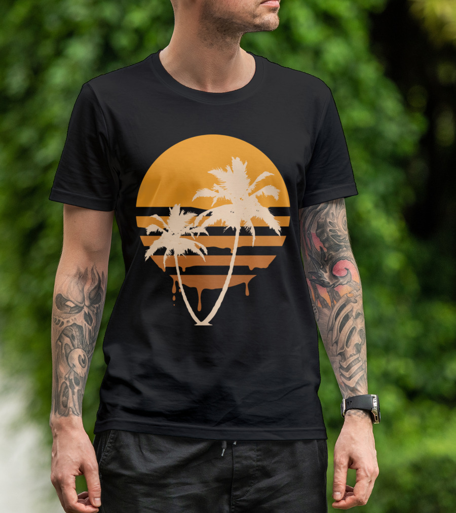 Melty Summer Ven Orange Sunset Palm Trees T-Shirt