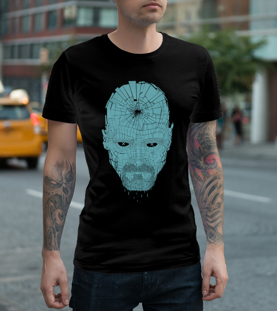 Mr Blue Shattered Face with X Eyes T-Shirt