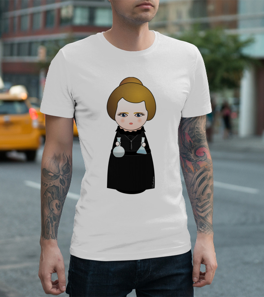 Kokeshi Marie Curie Scientist Doll T-Shirt
