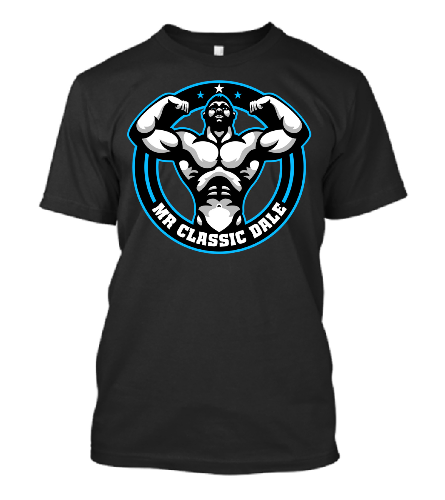 Mr Classic Dale Flexing Bodybuilder Star Emblem T-Shirt