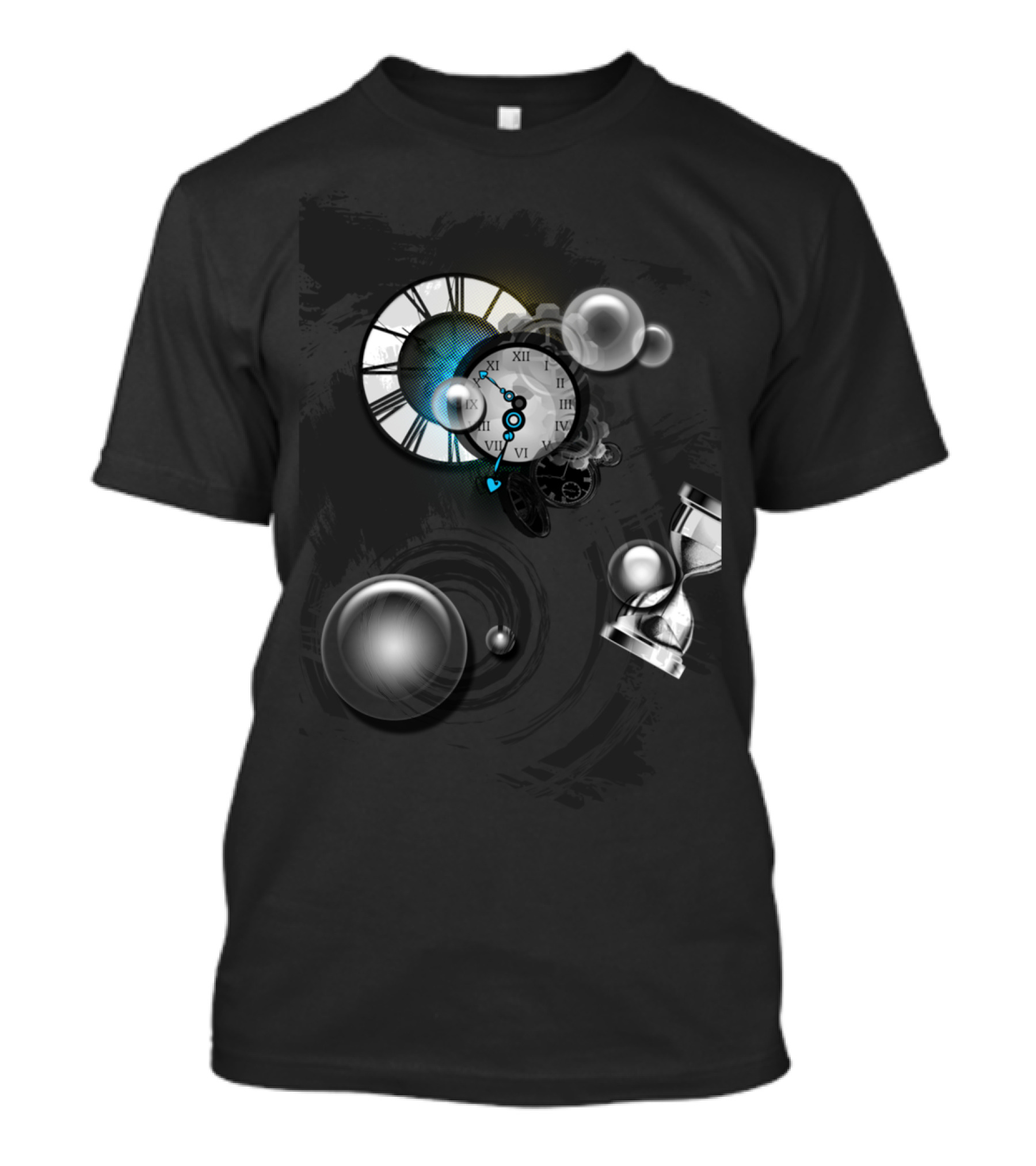 Time And Space Clock And Hourglass Fusion T-Shirt