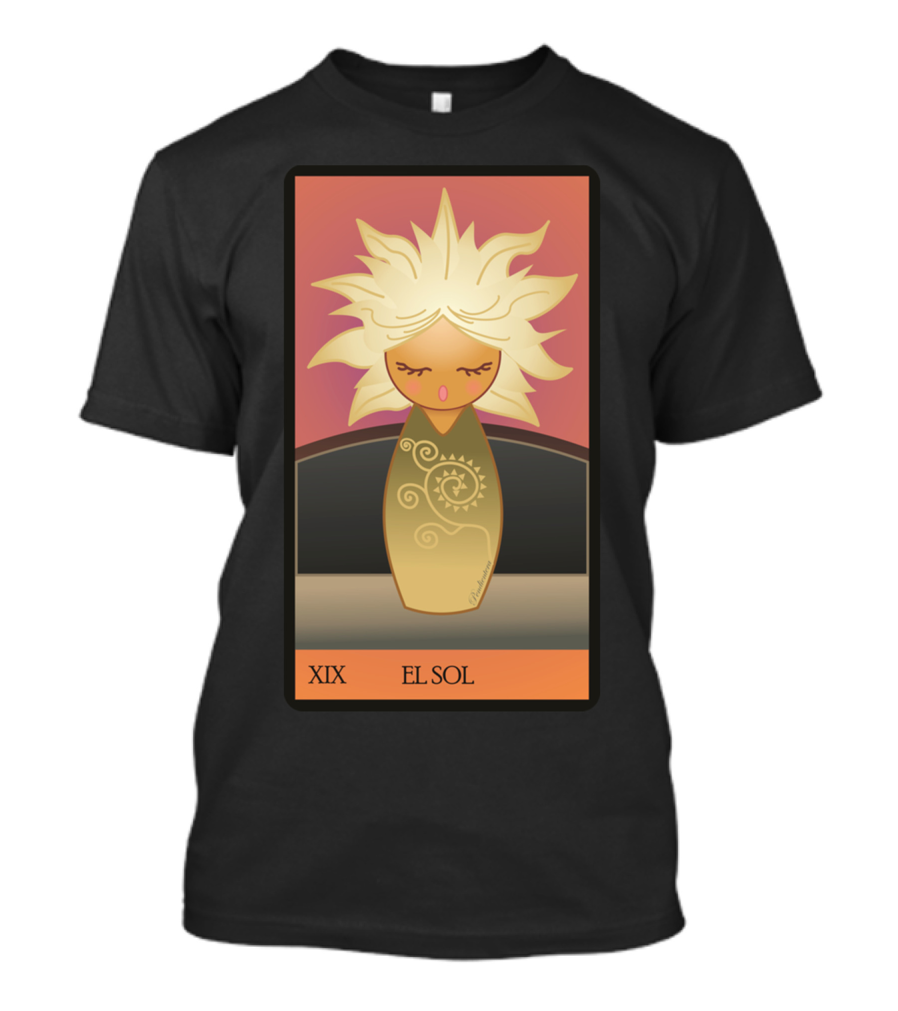 XIX El Sol Kokeshi Sun Tarot Card T-Shirt