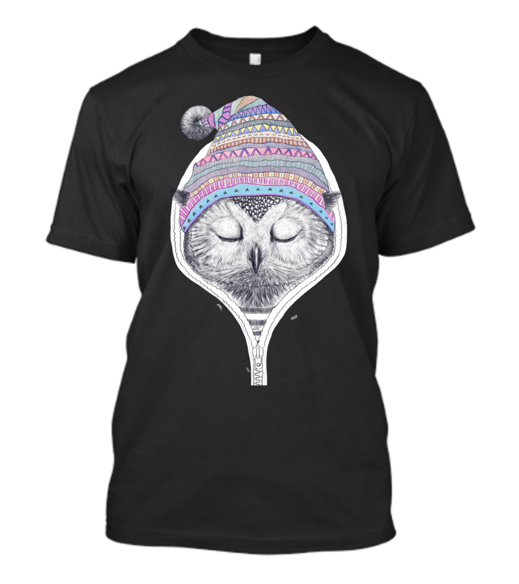 Owl In Colorful Knit T-Shirt