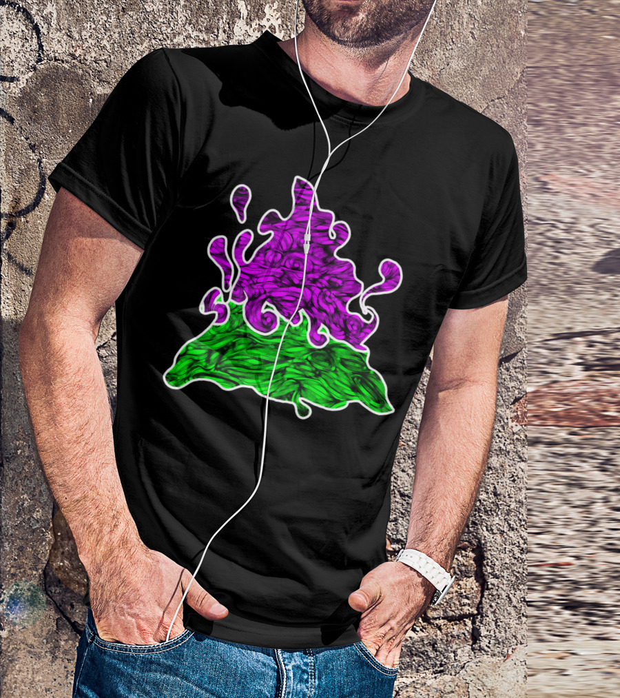 Fire Elemental Swirl With Vibrant Purple And Green Abstract T-Shirt