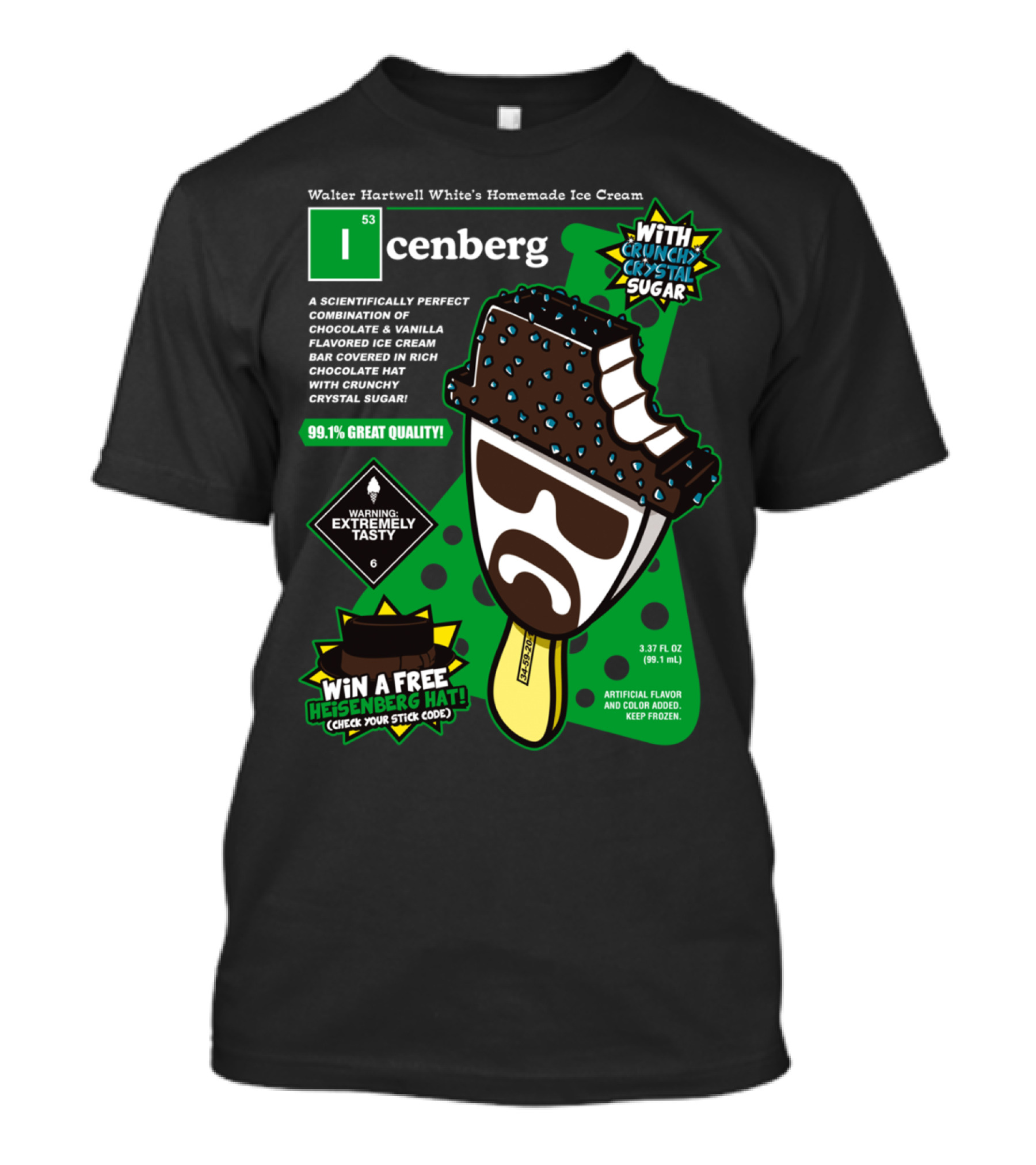 Walter Hartwell White’s Homemade Ice Cream Icenberg With Crunchy Crystal Sugar 99.1% Great Quality Warning Extremely Tasty Win A Free Heisenberg Hat T-Shirt