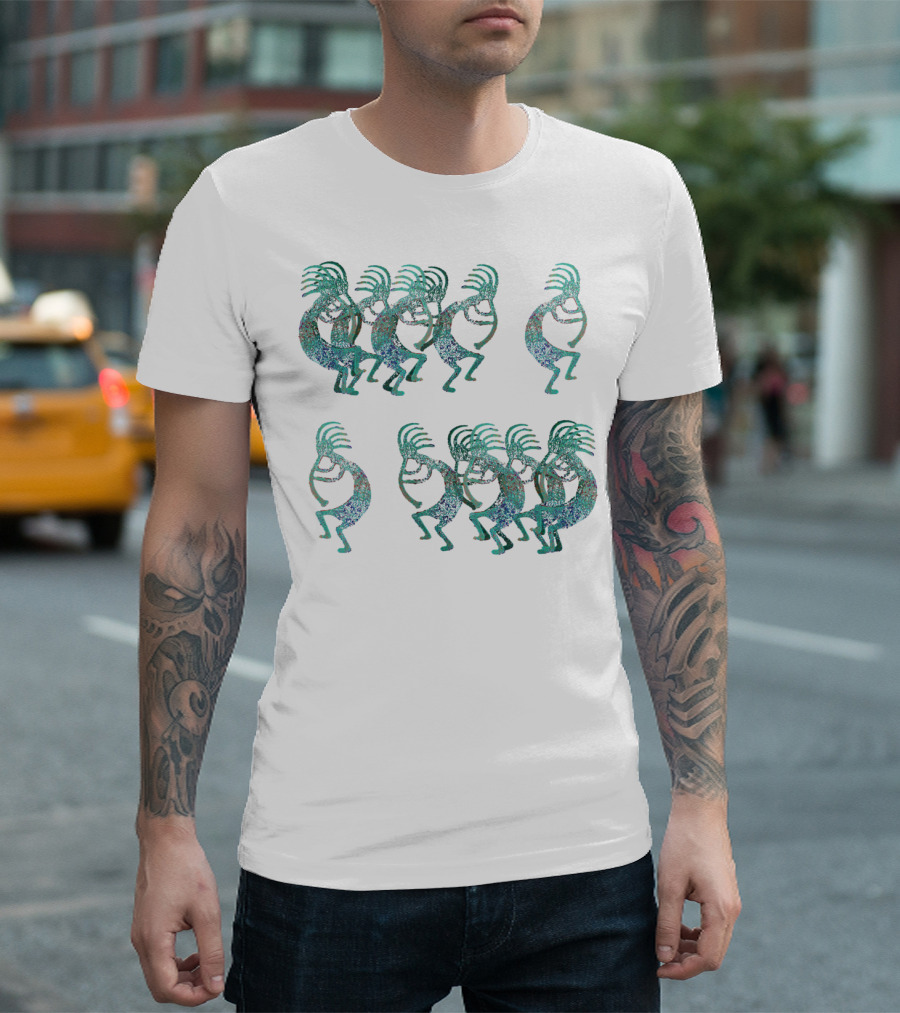 Kokopelli Dance Pattern With Repeating Figures T-Shirt