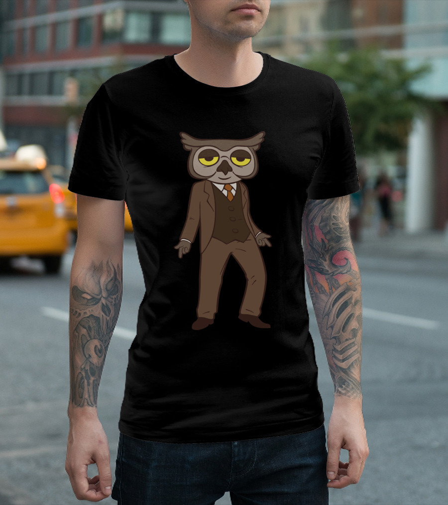 Mr Owl in Brown Suit and Tie T-Shirt
