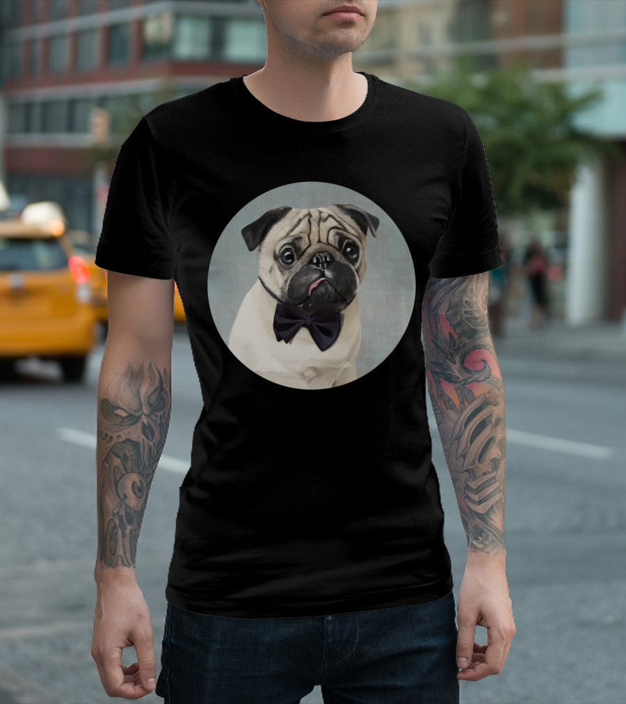 Mr Pug Dapper Bow Tie T-Shirt