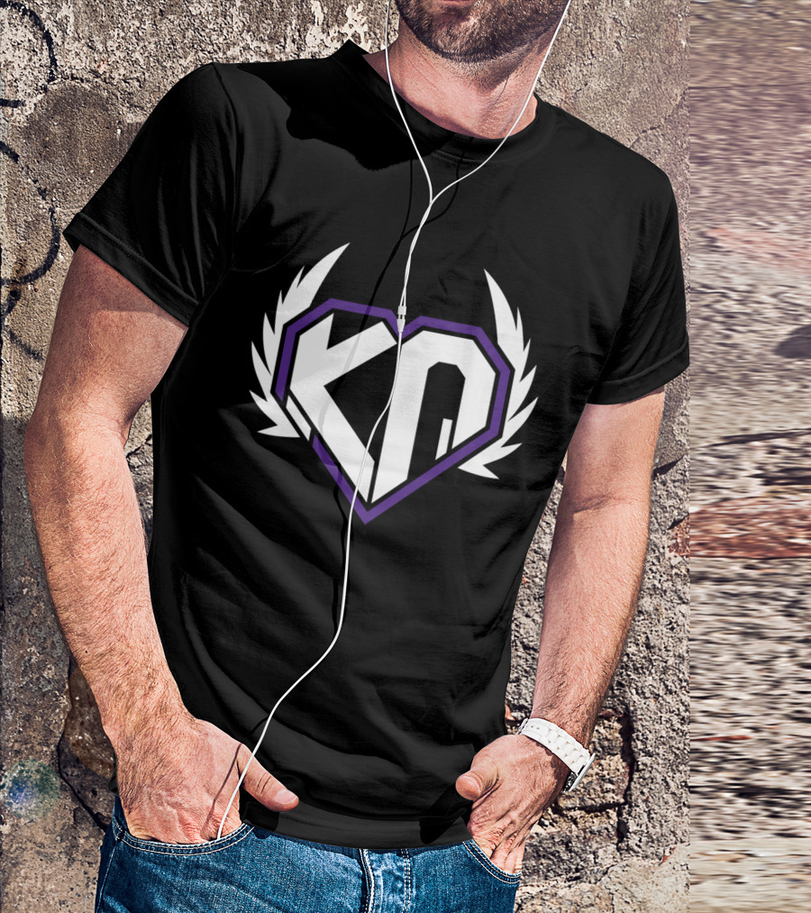 KP Heart Wings Black Beanie T-Shirt