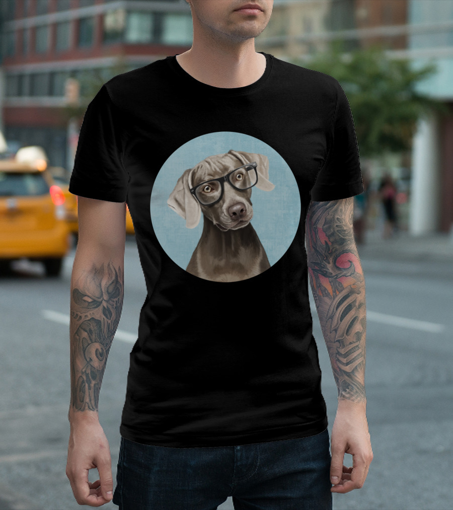 Mr Weimaraner Dog with Glasses T-Shirt