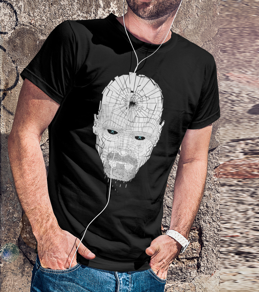 Mr White Geometric Mosaic Face T-Shirt