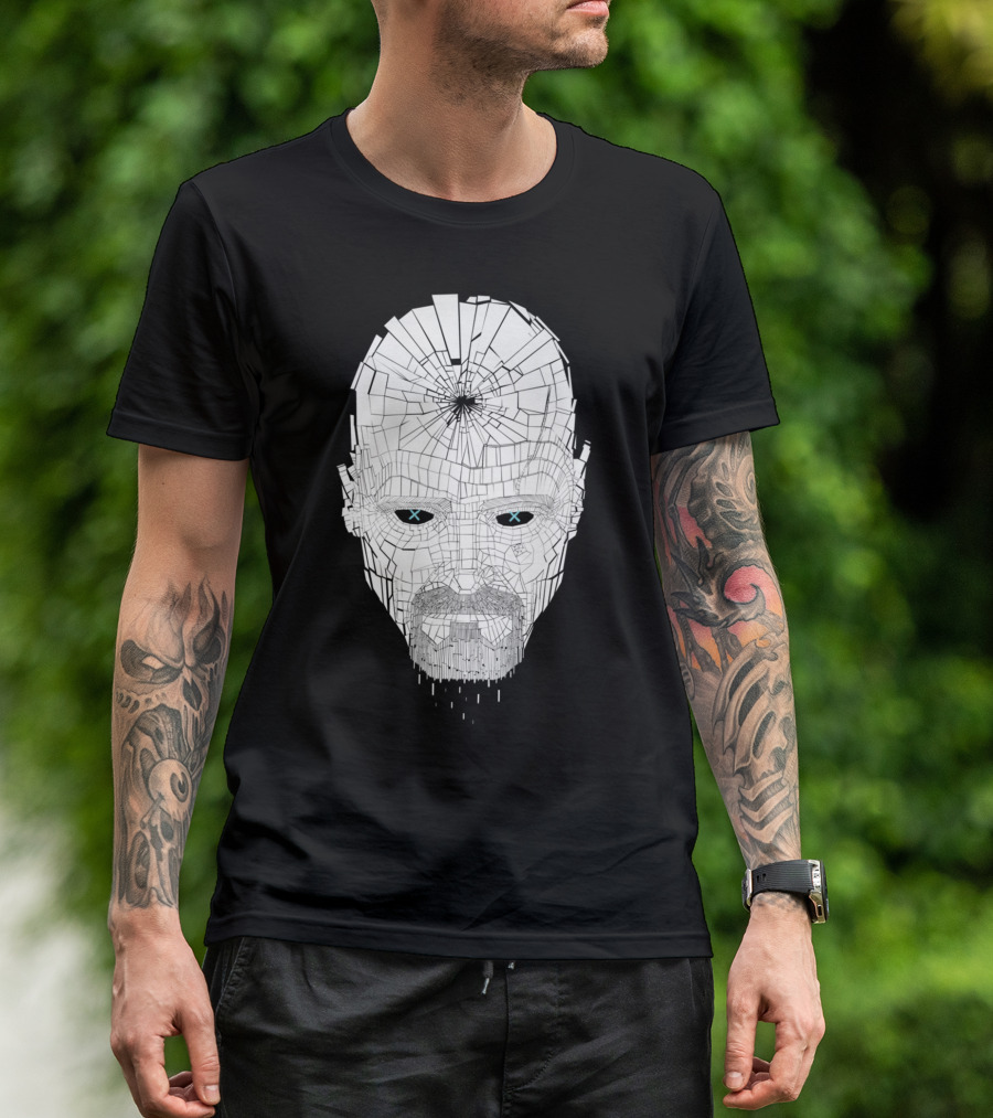 Mr White Geometric Mosaic Face T-Shirt