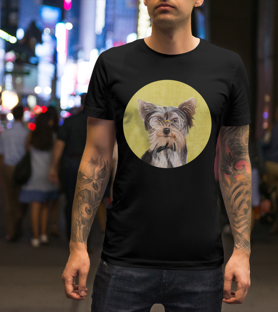 Mr Yorkshire Terrier With Glasses And Bow Tie T-Shirt