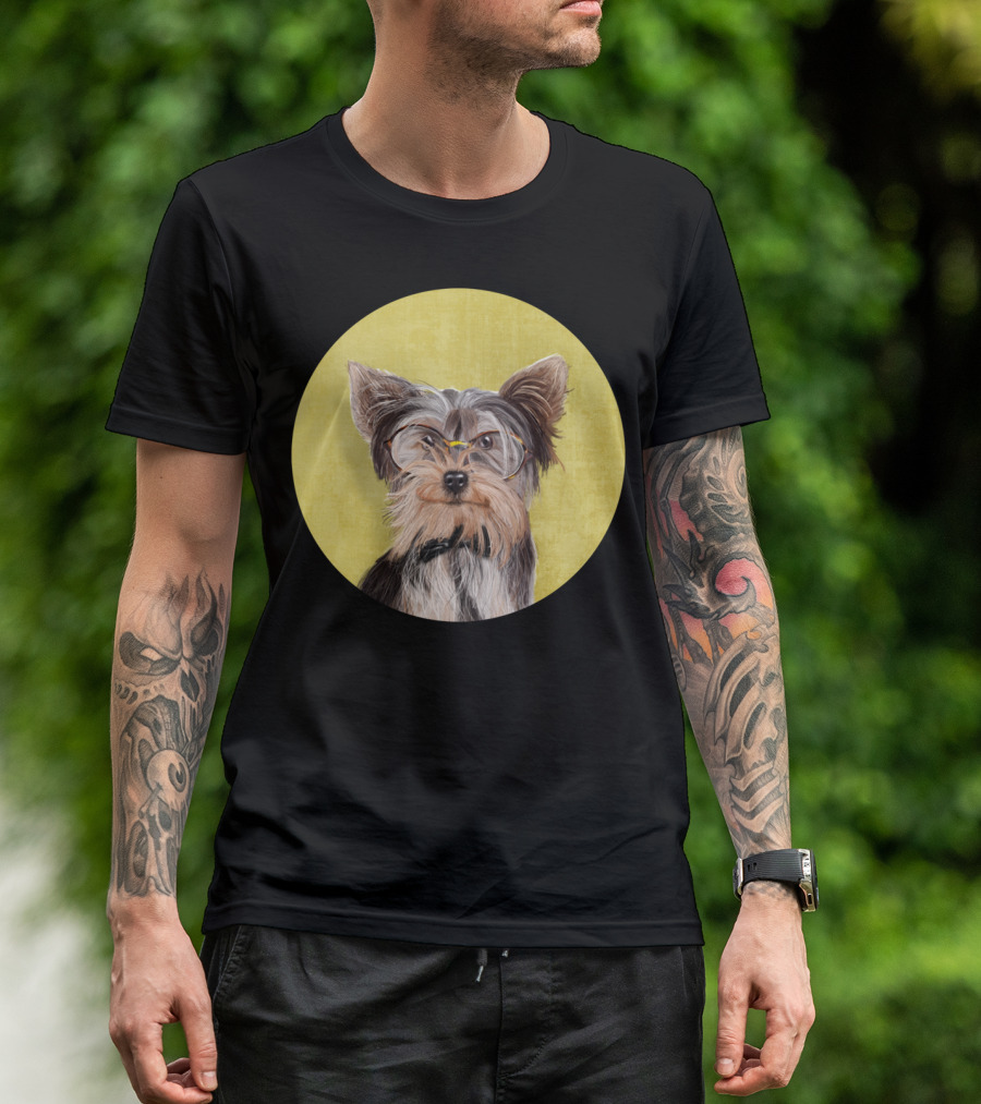 Mr Yorkshire Terrier With Glasses And Bow Tie T-Shirt