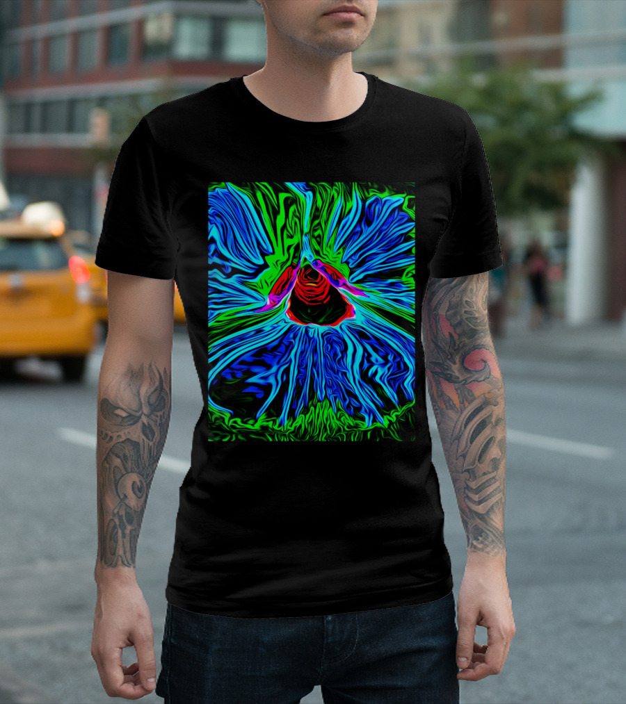 Power Flower Psychedelic Vortex Burst T-Shirt