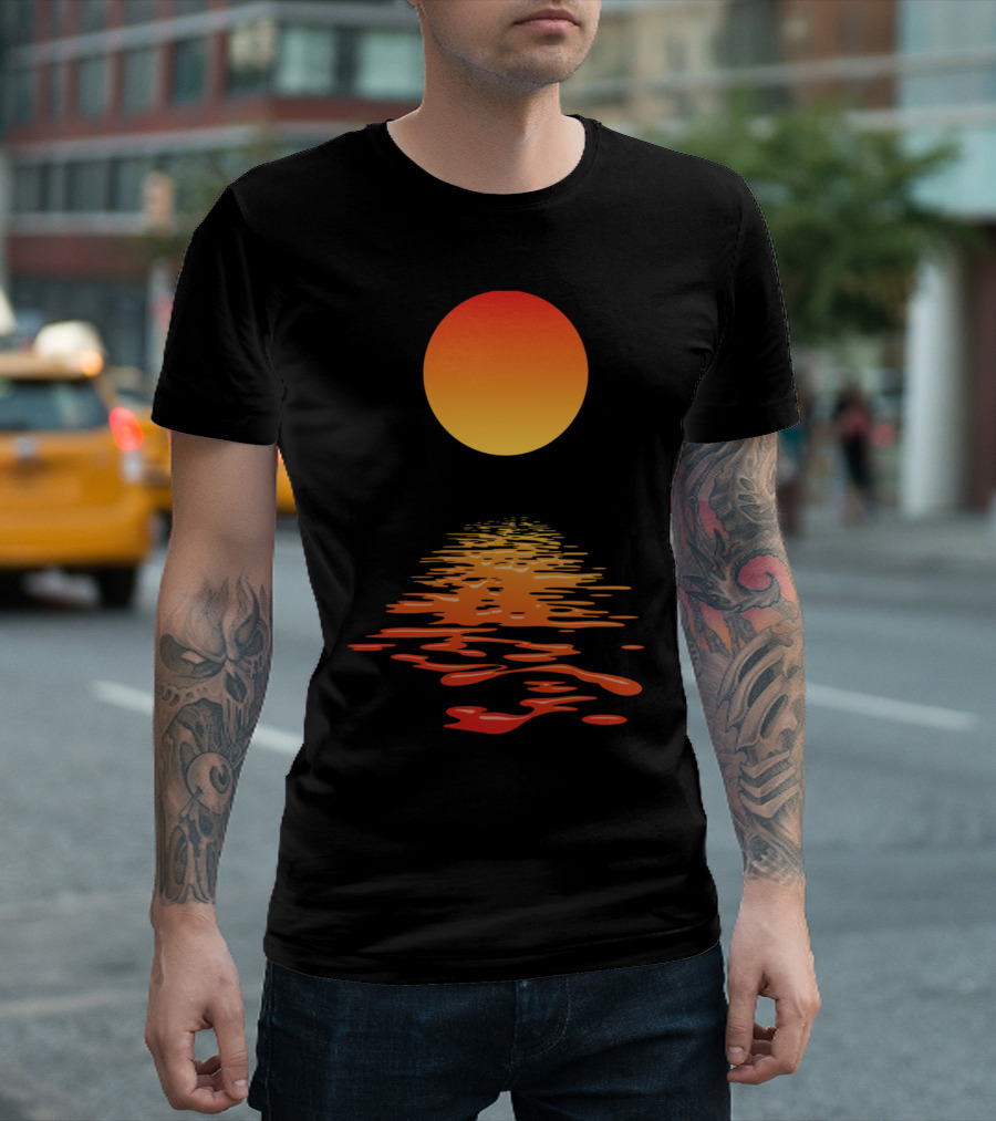 Glowing Sun Reflection On Water Twilight T-Shirt