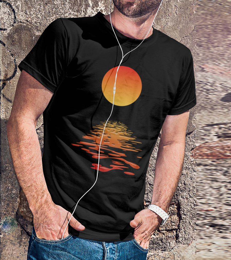 Glowing Sun Reflection On Water Twilight T-Shirt