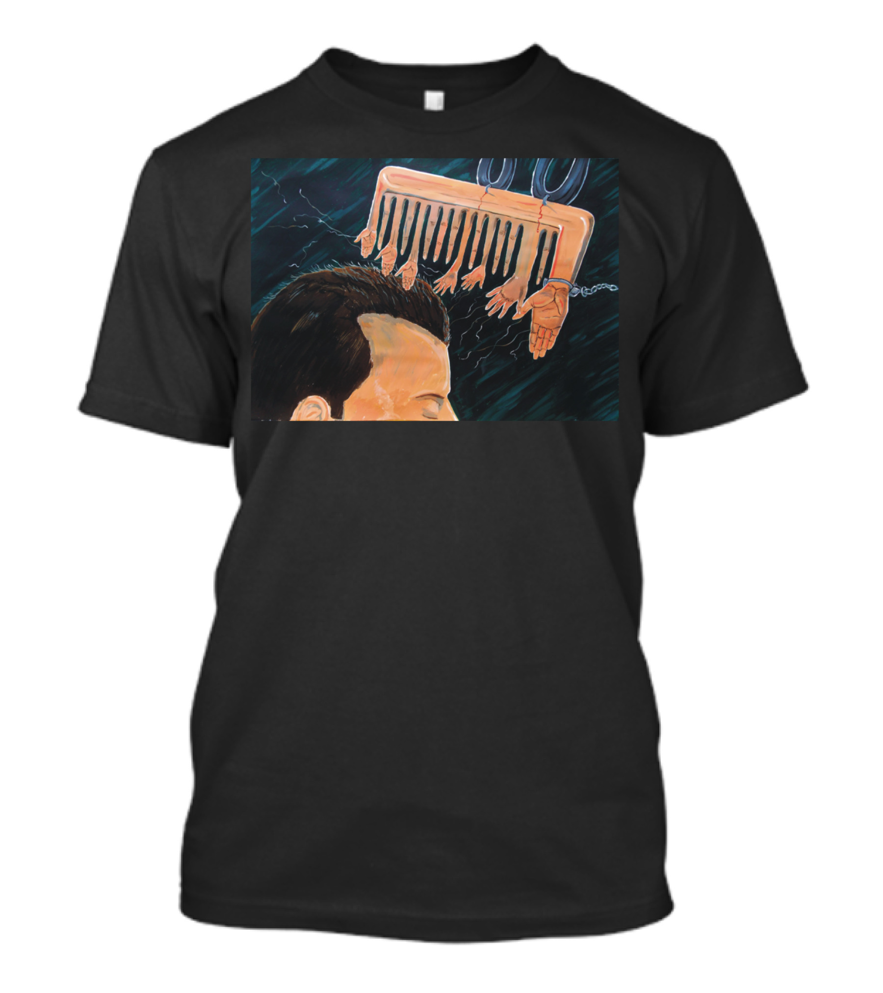 To Comb Social Reactions Through Hand-Laden Comb T-Shirt