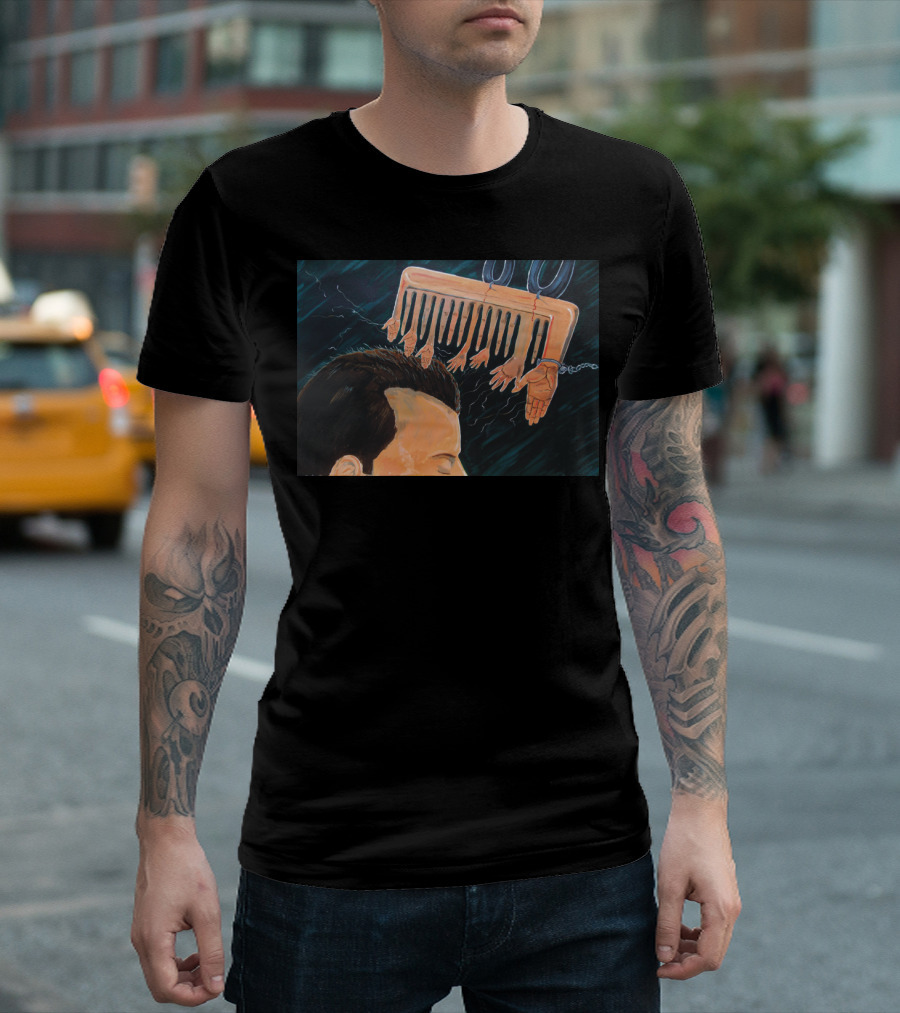 To Comb Social Reactions Through Hand-Laden Comb T-Shirt