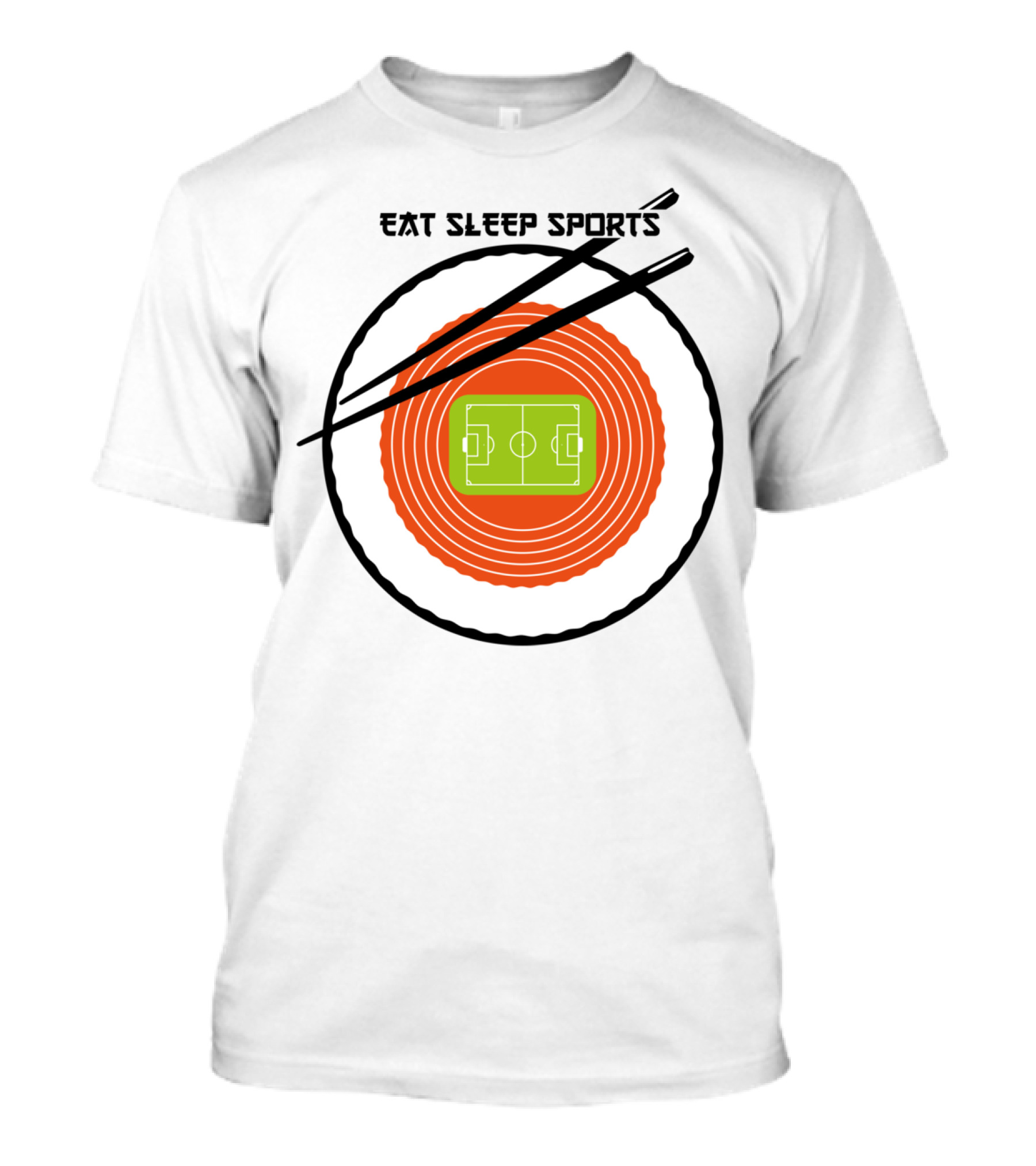 Eat Sleep Sports Sushi With Soccer Field Chopsticks T-Shirt