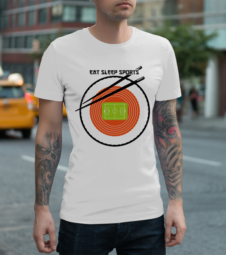 Eat Sleep Sports Sushi With Soccer Field Chopsticks T-Shirt
