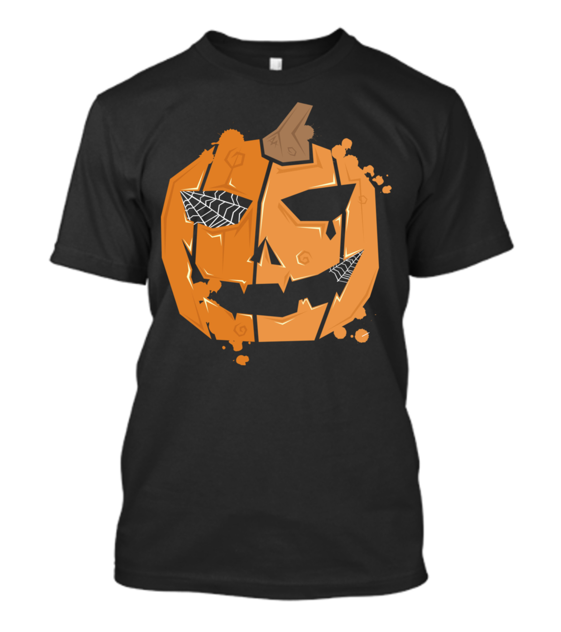 Mr. Pumpkin Broken Jack-o'-Lantern With Webs T-Shirt