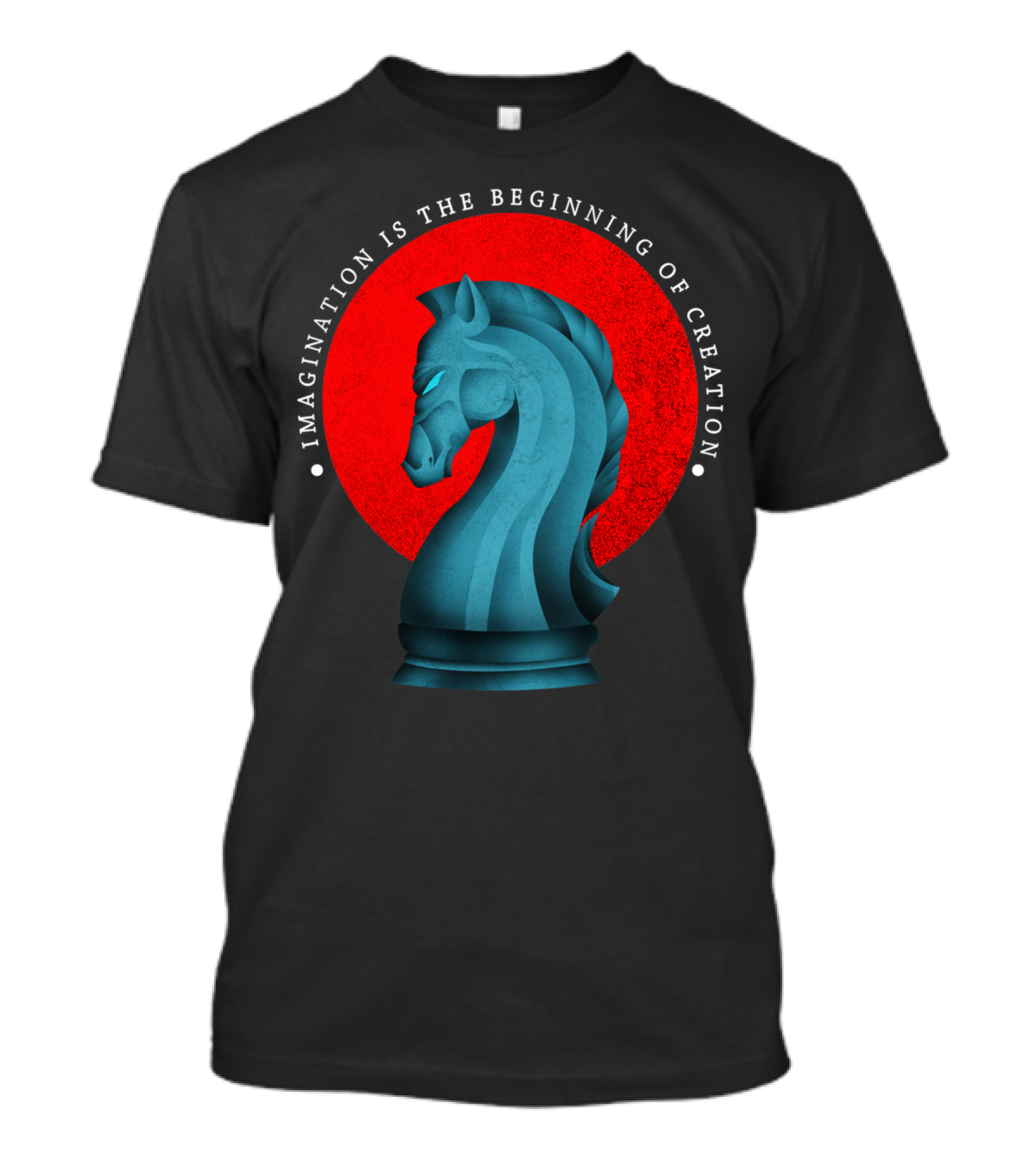 Imagination Is The Beginning Of Creation Chess Knight Red Circle T-Shirt