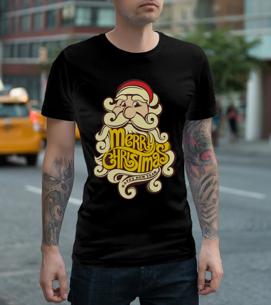 Merry Christmas Happy New Year Santa Claus T-Shirt