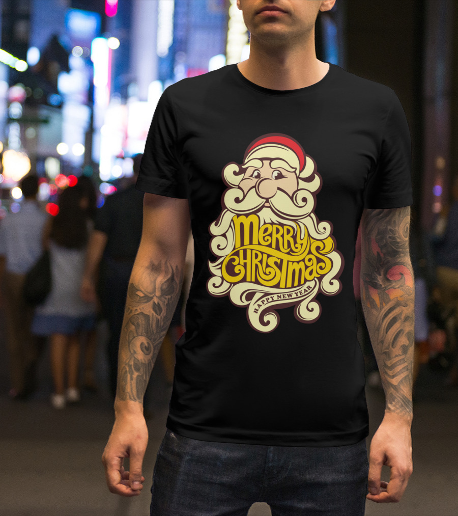 Merry Christmas Happy New Year Santa Claus T-Shirt